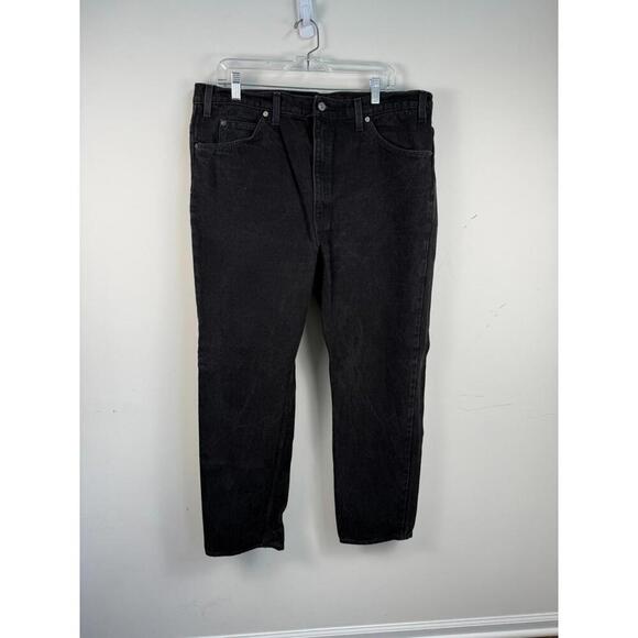 VINTAGE Levis 505 Jeans Denim Black Orange Tab Straight Regular 36x32 - Picture 1 of 9
